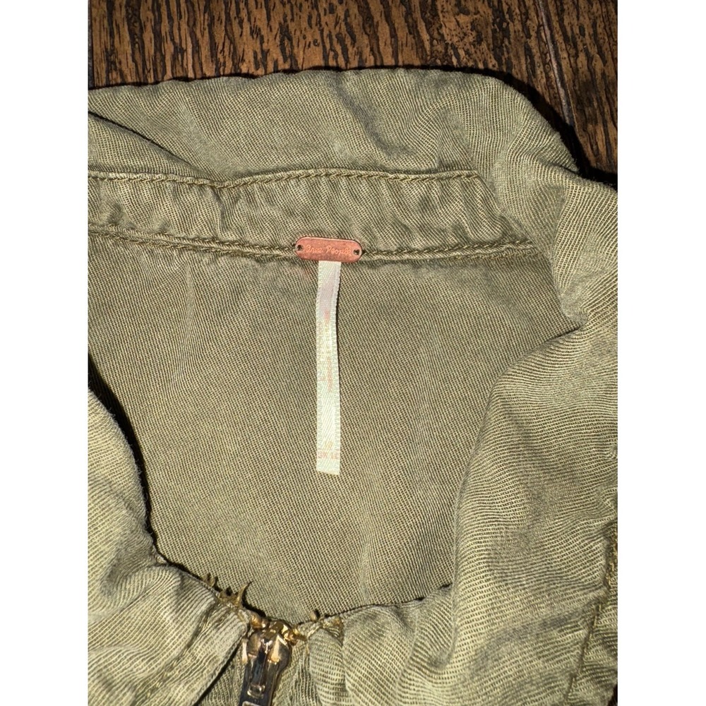 Free People Isla Flight Romper army green zippered jacket style shorts suit - Picture 3 of 4